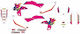 Blackbird Racing Σετ Αυτοκόλλητα 2252aa 2023 Yamaha Yz 450 F 23 Pink-λευκό