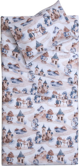 Viopros Duvet Crib Cotton Light Blue Sky Blue 120x160cm