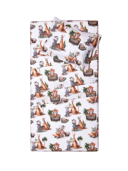 Viopros Set Baby Duvet Cover with Pillowcase Julian White 120x160cm