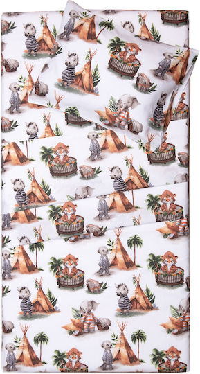 Viopros Set Baby Duvet Cover with Pillowcase Julian White 120x160cm