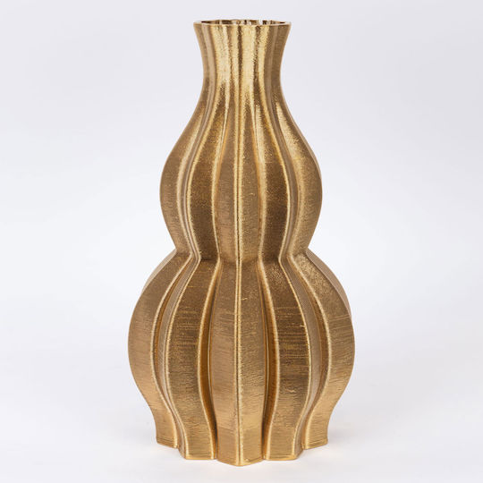 Porcelain Vase Gold Diameter 3xHeight 35cm