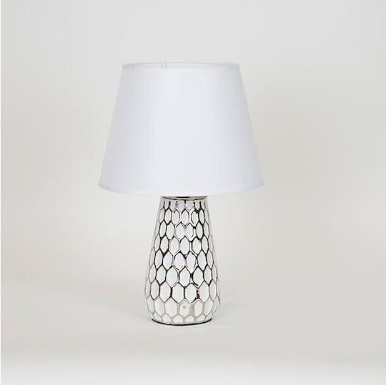 Κεραμικό Πορτατίφ με Λευκό Καπέλο και Ασημί Βάση 2τμχ