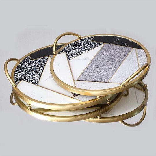 Tavă Decorativă Metal Rotundă 35x35x6cm 2buc