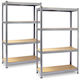 Plonos Dexions Verzinkt 75x30x150cm mit 4 Regalen Gesamtbelastbarkeit 540kg 2 Stücke
