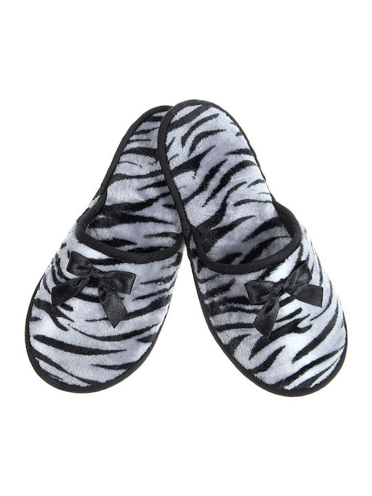Amaryllis Slippers Зимни Дамски Чехли с Кожа Сив