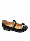 Kids Patent Leather Ballerinas with Hoop & Loop Closure Black