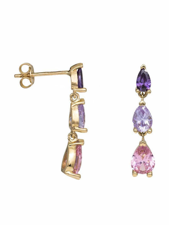 Ohrringe aus Gold 14K mit Steinen