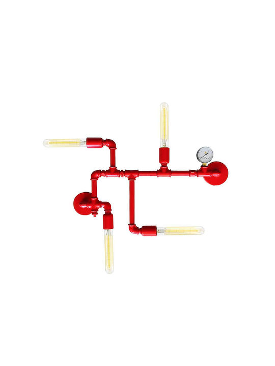 Industrielle Wandleuchte Rot