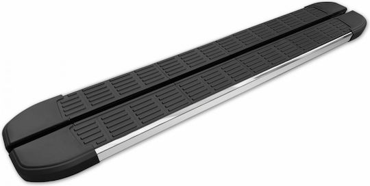 Side Step Set Supports Compatible Renault Kangoo 2008-> Short Body Sline Design Black Chrome Edge