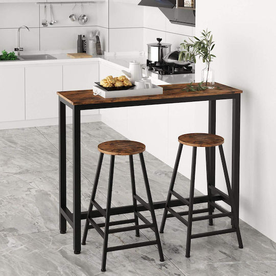Tisch Bar Holz mit Metallgestell Schwarz 120x40x100cm