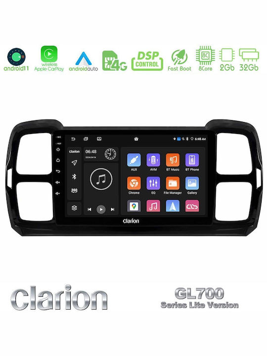Clarion Ηχοσύστημα Αυτοκινήτου για Citroen DS5 2017-2021 (Bluetooth/USB/WiFi/GPS/Apple-Carplay/Android-Auto) με Οθόνη Αφής 9"