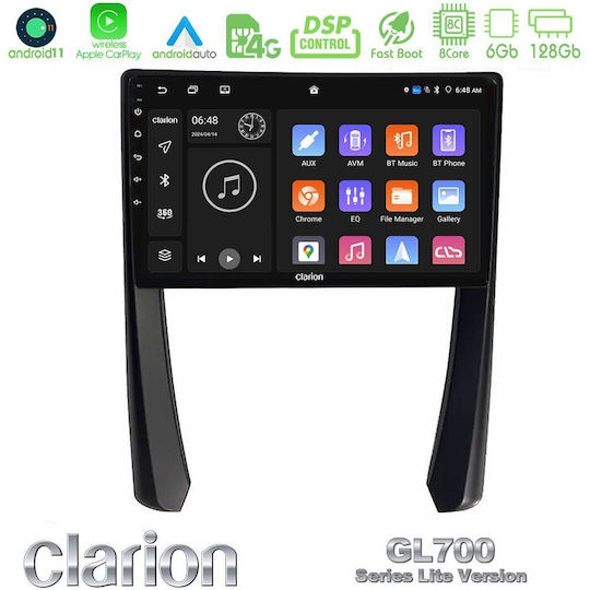 Clarion Sistem Audio Auto pentru Porsche 911 / Cayman / Boxster 2005-2008 (Bluetooth/USB/WiFi/GPS/Apple-Carplay/Android-Auto) cu Ecran Tactil 9"
