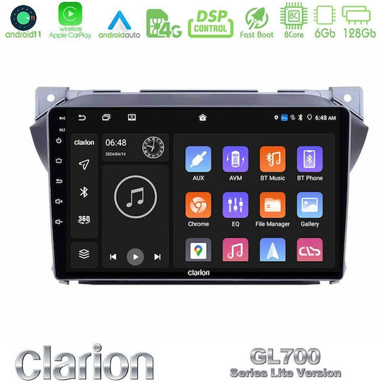 Clarion Ηχοσύστημα Αυτοκινήτου για Suzuki Alto Nissan Pixo 2009-2014 (Bluetooth/USB/WiFi/GPS/Apple-Carplay/Android-Auto)
