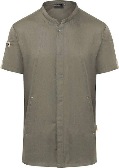 Karlowsky Mantel Koch 100% Baumwolle Khaki mit Kurzärmelig