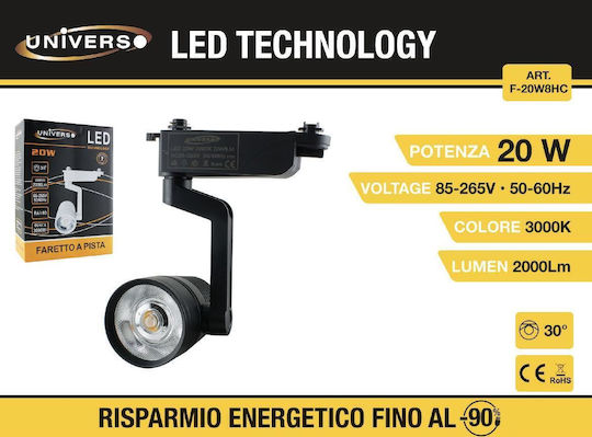 Universo Illuminazione Single LED Warm White Spot in Black Color