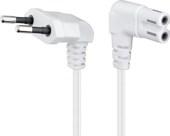Goobay Euro - IEC C7 Cablu 5m Alb (97357)