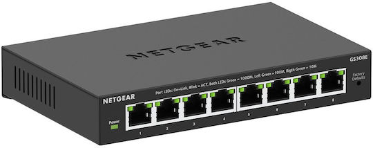 NetGear GS308E-400EUS v1 Unmanaged L2 Switch με 8 Θύρες Gigabit (1Gbps) Ethernet