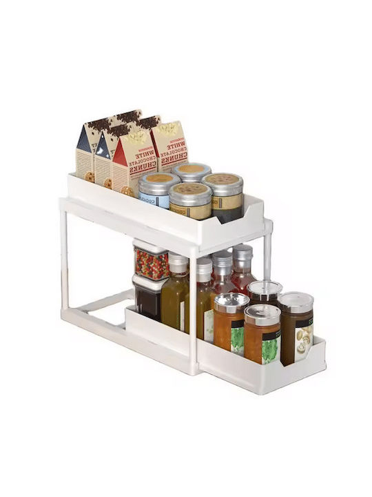 Metall-Arbeitsplatten-Organizer für Küche oder Badezimmer Weiß 40x22x36cm
