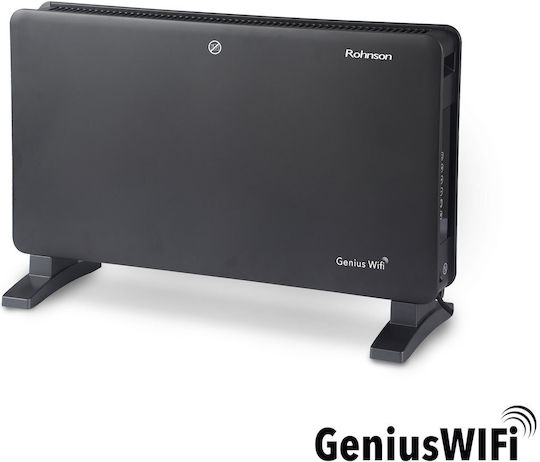 Rohnson Genius Θερμοπομπός Δαπέδου 2000W με Ηλεκτρονικό Θερμοστάτη και WiFi 70x43.5cm Μαύρος