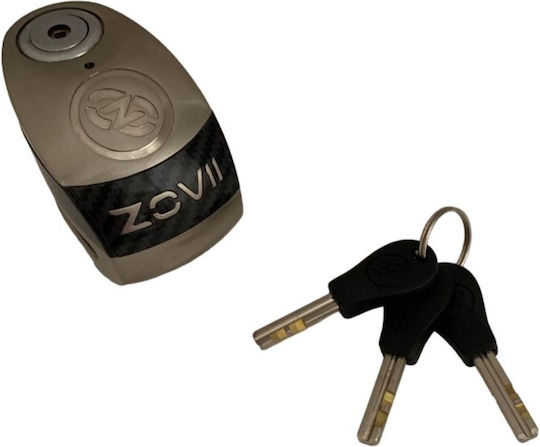 Zovii Zd10 Κλειδαριά Δισκόφρενου Μοτοσυκλέτας με Συναγερμό & Πείρο 10mm Ασημί Χρώμα