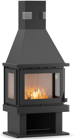 Thermiki Fs Aero 3 Side Oțel Soba pe lemne Încălzitor de aer 17.5kW Negru