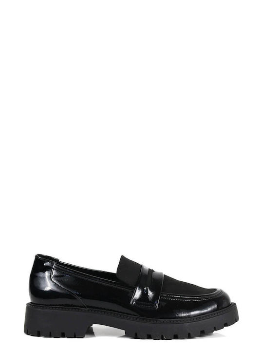 Black Loafers Combination of Materials