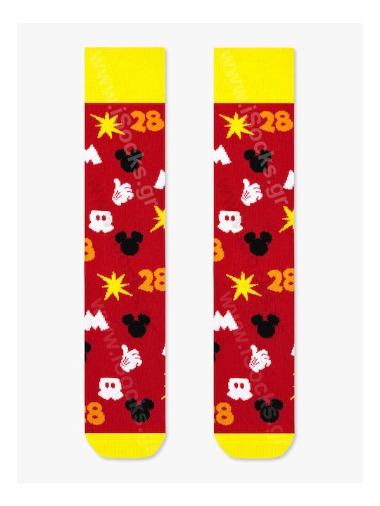 Disney Cotton Sock Mickey Mouse Designs Red