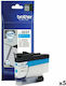 Brother Original Pack of 5 InkJet Printer Inks Cyan (LC-3237C)