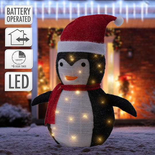 ECD Germany Illuminated Christmas Figure Penguin White Height 68cm