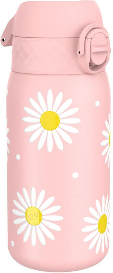 Ion8 Kids Water Bottle Stainless Steel with Straw Non Spill Pink 400ml