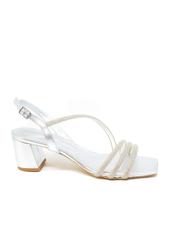 Bigshoes Leder Sandalen Silber
