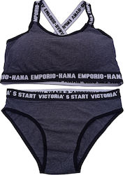 Isaia Underwear Set with Sports Bra & Slip Gray Isaia Underwear Set with Sports Bra & Slip Gray
