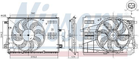Комбо вентилатор 1.5 HDi-Nissens-NS85973