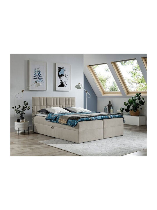 Baltimore 143 Bett Halbdoppel Mit Stoff Beigebr...
