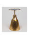 Rundes Beistelltisch Glas Gold / Schwarz M39xL39xH67cm