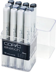 Copic Sketch 12 Farben Set Kühle Grautöne