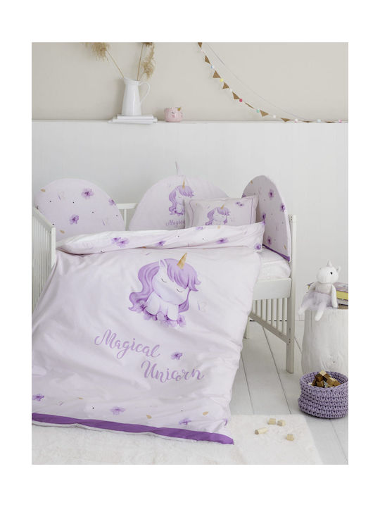 Nima Baby Duvet Cover Set With Pillowcase Magical Unicorn Lilac 110x145cm