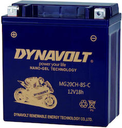 Dynavolt Nano GEL Motorradbatterie YTX20CH-BS mit Kapazität 18Ah
