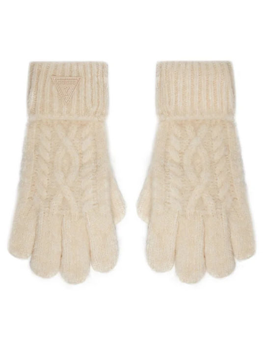 Guess Unisex Knitted Gloves White