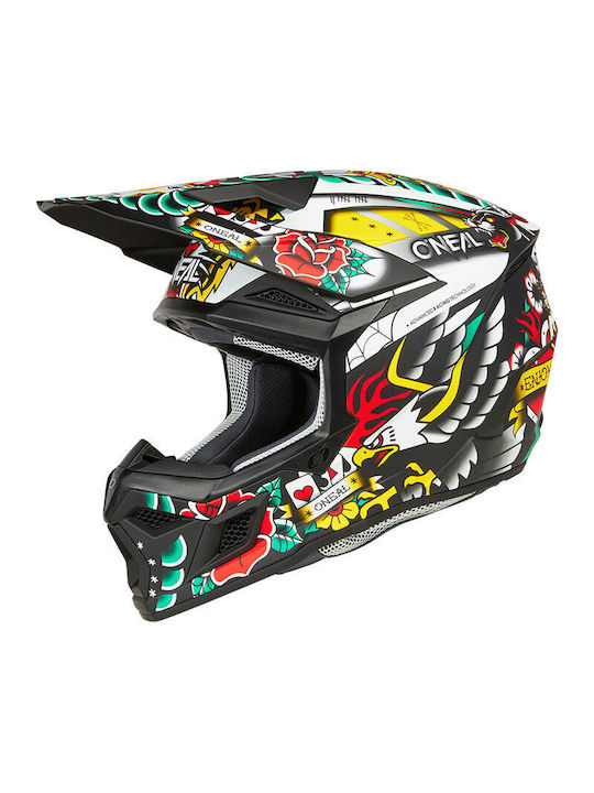 O'Neal 3SRS Inked V.25 Motorcycle Helmet Motocross ECE 22.06