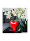 Koart Decorative Vase Kardia Red 20.5x23.5cm