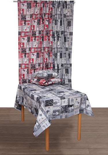 Viopros Перде с Плик с Писалка Сиво 140x270см