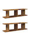 Shelves Wall Black 2pcs 90x18x20cm