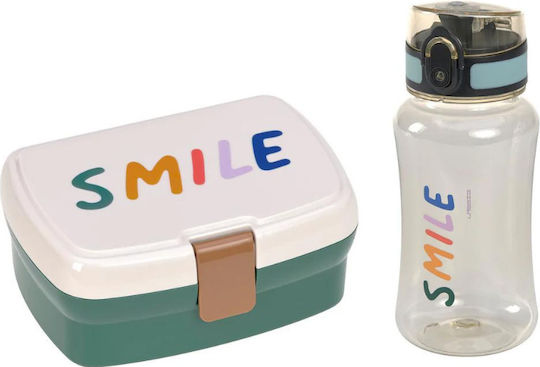 Laessig Little Gang Smile Πλαστικό Παιδικό Σετ Φαγητού 0.46lt Πράσινο