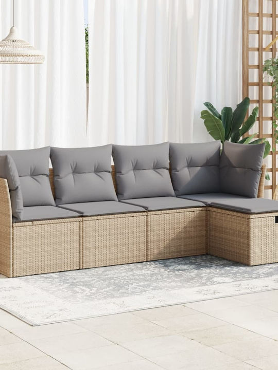 Corner Outdoor Sofa Rattan with Cushions 55x55x...