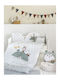 Nima Cotton Baby Quilt Farm Baby 100x140cm White, Green, Beige