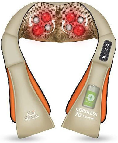 Snailax Kopfkissen Massage Shiatsu für den Nacken & den Rücken mit Heizfunktion