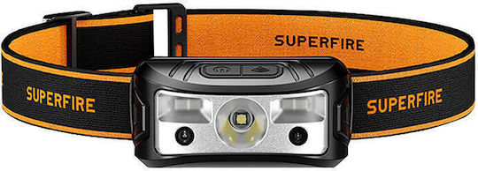 Superfire Lanternă cu Bliț Reîncărcabilă de Tip Cască LED IP44 cu Luminozitate Maximă 120lm Superfire