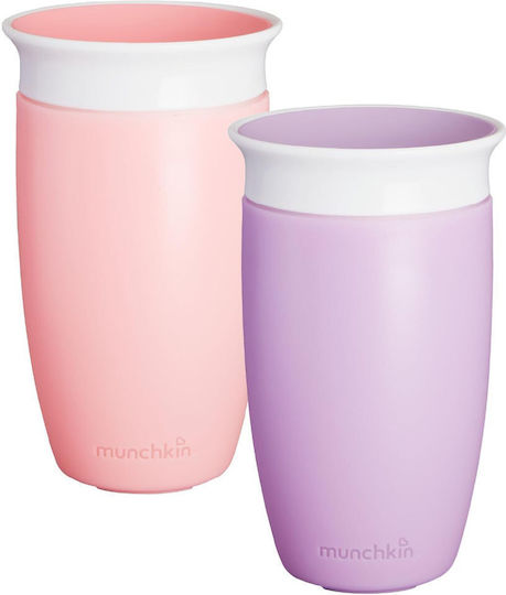 Munchkin Baby- und Kleinkindbecher Miracle 360 Sippy Cup aus Kunststoff Rosa 2 Stück 296ml für 12 Monate+