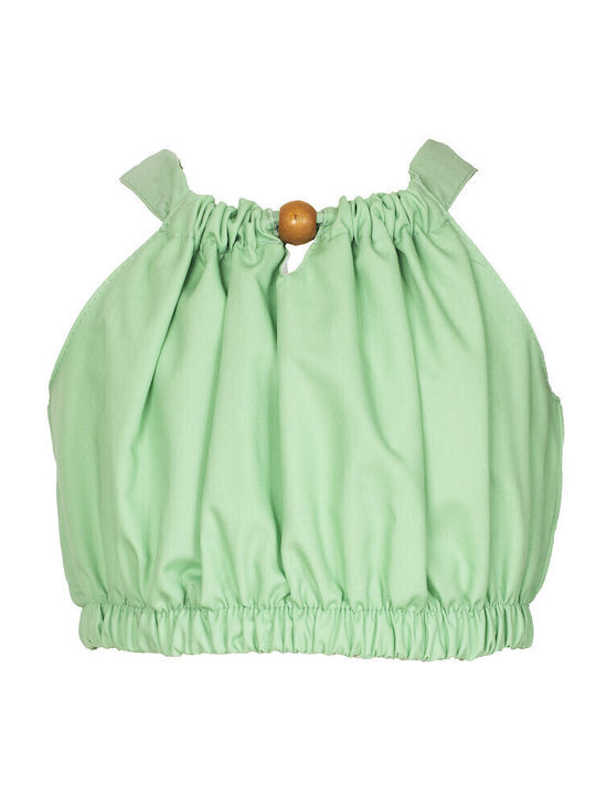 Crop Top pentru copii Fără mâneci Verde